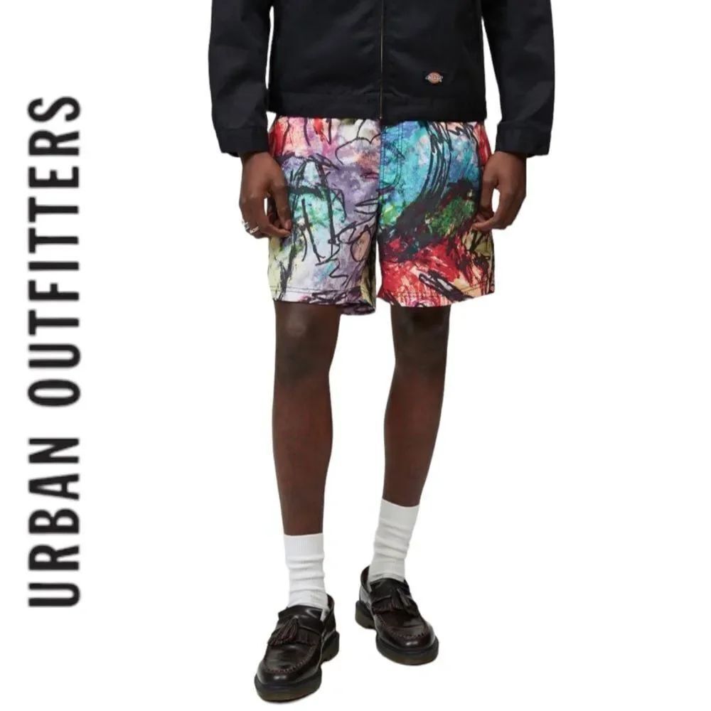 UO Urban Outfitters Abstract Print 5” Swim Trunks Shorts NEW M L XL